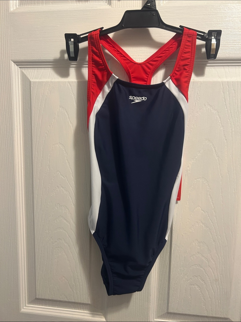 Speedo Navy, Red & White Racerback Girls' One-Piece Swimsuit
